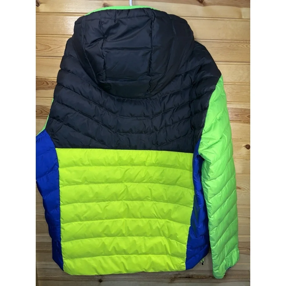 Polo Ralph Lauren Performance Hooded Puffer Jacket Mens‎ XL Neon Colorblock NWT